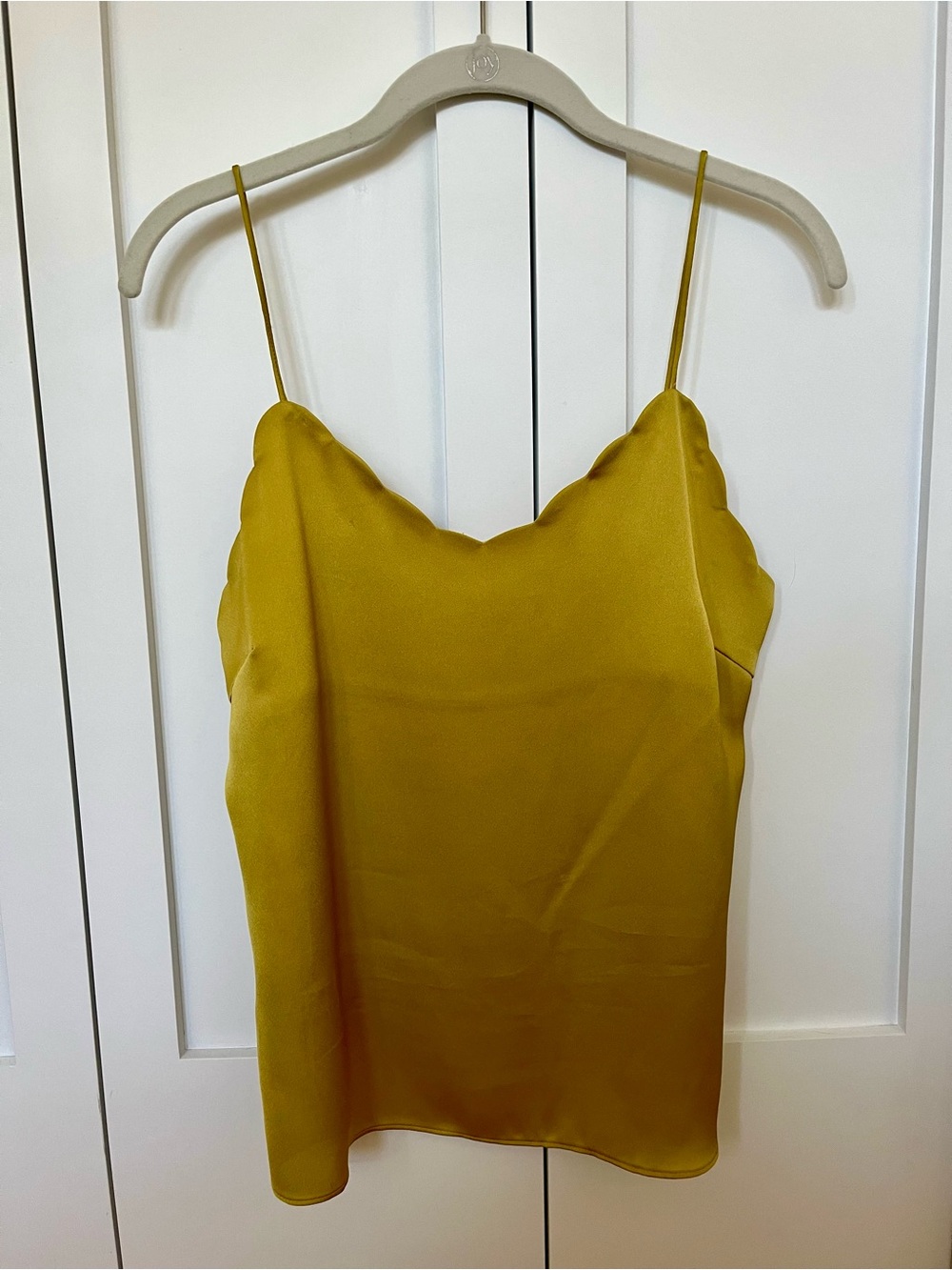 Anthropologie Mustard Satin Spaghetti-Strap Cami